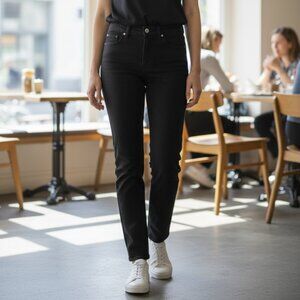 Totême High Slim Denim Black Jeans Made in Italy 26/27